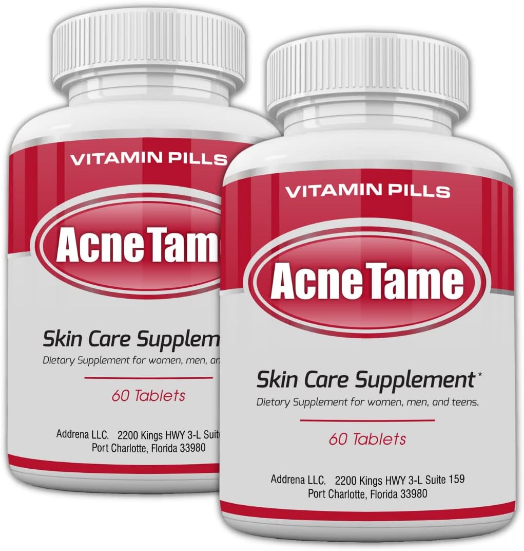 Acnetame 2 Pack - Complemento para piel clara - Pastillas para piel grasa, imperfecciones y control del sebo