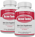 Acnetame 2 Pack - Complemento para piel clara - Pastillas para piel grasa, imperfecciones y control del sebo