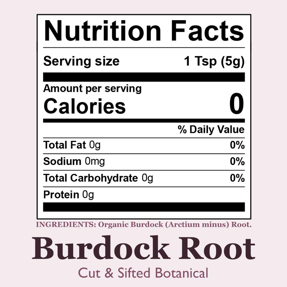 Organic Positively Botanicals Company, Burdock Root, Herbal Tea Loose Leaf Botanical, 4 Ounce