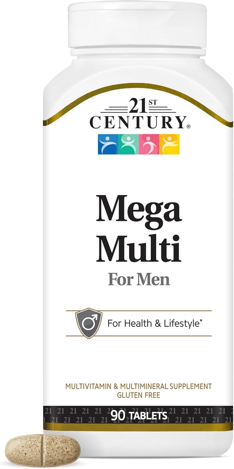 21st Century Mega Multi for Men - Multivitamínico con Saw Palmetto y Ginseng, 90 Tabletas