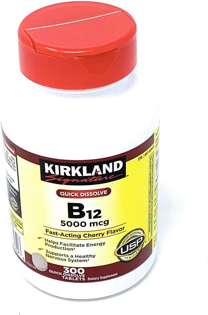 Kirkland Signature B-12 de disolución rápida 5000 mcg, 300 tabletas