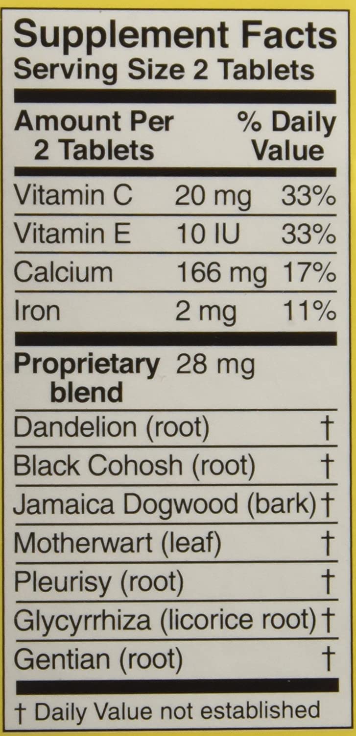 Lydia Pinkham Tablets - 72 Comprimidos