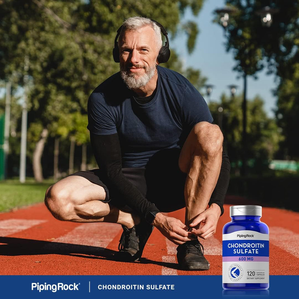 Piping Rock Sulfato de Condroitina | 600mg | 120 Cápsulas | No Transgénico, Sin Gluten