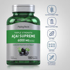 Piping Rock Acai Berry Supplement | 180 Cápsulas | Extracto Triple Concentrado | No Transgénico, Sin Gluten