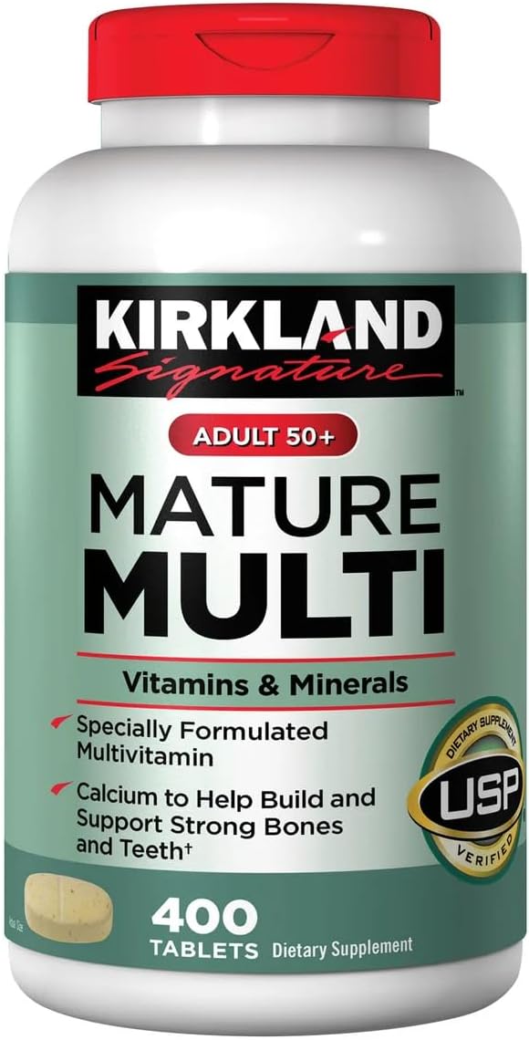 Kirkland Signature Multivitamínico para Adultos 50+ con Calcio, 400 comprimidos