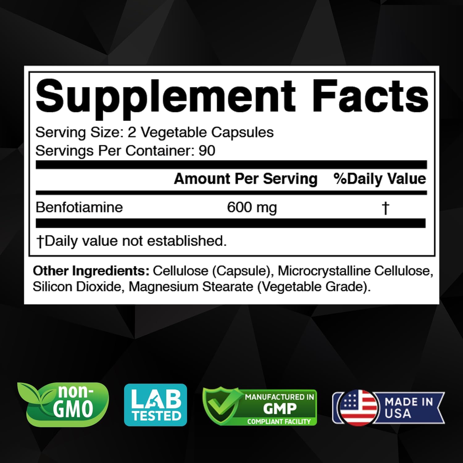 Vitabod Benfotiamina 600mg – 180 Cápsulas Vegetarianas – Suplemento de Vitamina B1 Liposoluble
