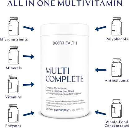 BodyHealth Multi Complete (120 Cápsulas) - – Energía y metabolismo: Las vitaminas del grupo B, el magnesio y el – Image 4