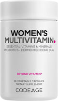 Codeage Women’s Multivitamin – Multivitamínico Completo para Mujeres con Vitaminas, Minerales, Dong Quai y Probióticos – 30 Cápsulas