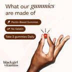 Black Girl Vitamins Once a Day - Multivitamínico en gominolas para mujeres - Vitaminas A, B, C, E y Zinc - Vegano, Sin Gluten - 30 Días (Fresa)