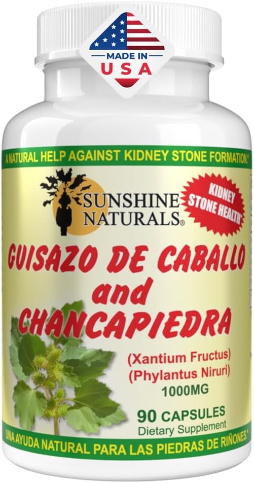 Sunshine Naturals Chancapiedra y Guisazo de Caballo - 1000 mg, 90 Cápsulas (Pack de 3)