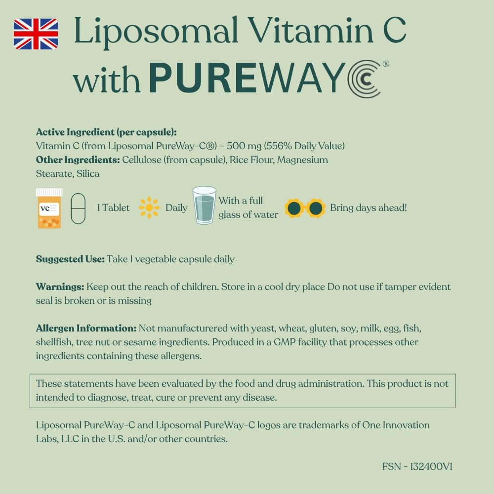 Florida Sunshine Liposomal Vitamin C 500mg - 120 Cápsulas