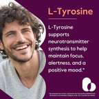 BESTVITE L-Tirosina 500mg (240 Cápsulas) - Sin Estearatos - No Transgénico - Sin Gluten