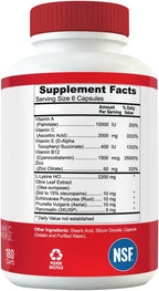 HRPVA Cold Sore Clear Skin Immune Support – Complejo B con L-lisina, Olivo, Equinácea y Vitaminas