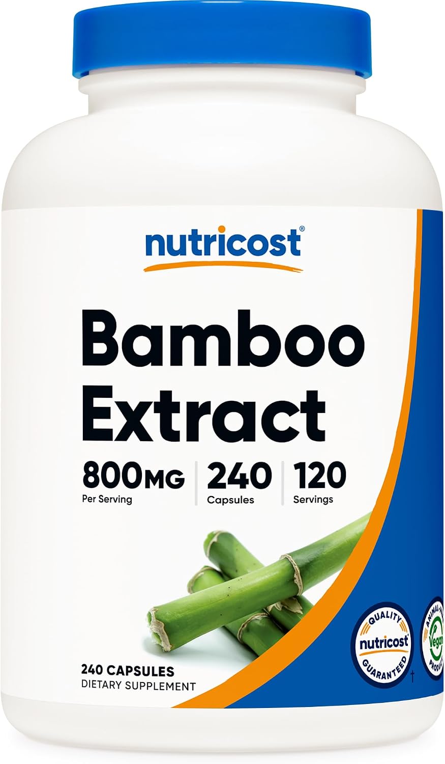 Nutricost Extracto de Bambú 400 mg, 240 Cápsulas - Vegano, Sin Gluten y Sin OGM - 120 Dosis de 800 mg
