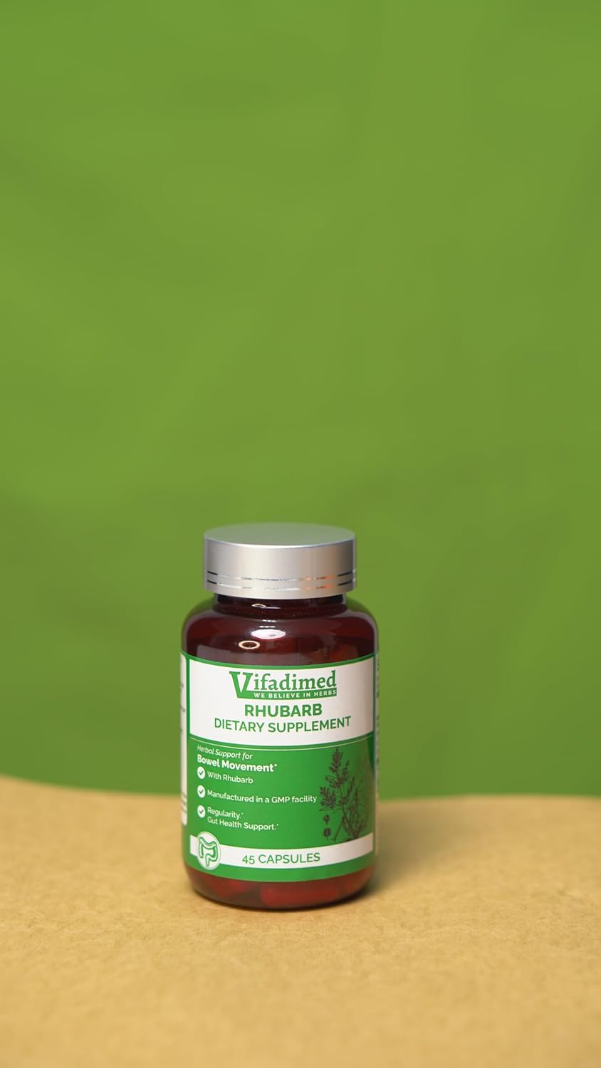 VIFADIMED Ruibarbo, Alivio del Estreñimiento y Activador de la Motilidad Intestinal - 45 Cápsulas