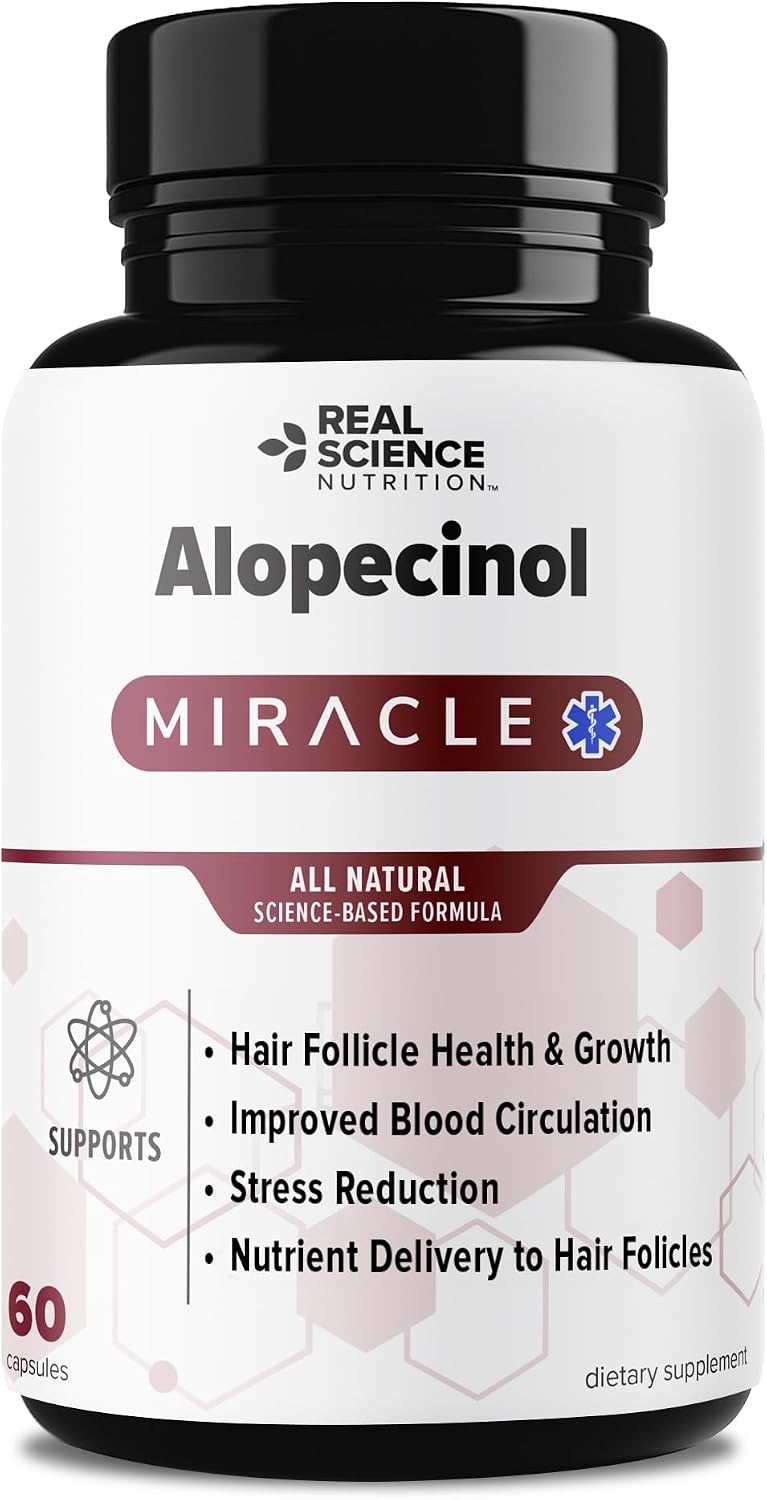 Real Science Alopecinol - Complemento alimenticio para el cabello con Vinitrox, GABA y Vitaminas - 60 cápsulas