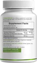 DEAL SUPPLEMENT Vitamina B2 400mg con Magnesio Glicinato 400mg, 240 Cápsulas