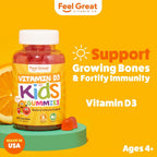 Vitaminas D3 + K2 1000UI en Gominolas para Niños - 60 Gominolas - Sabor Naranja