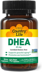 Country Life DHEA 25 mg, 90 Cápsulas Veganas