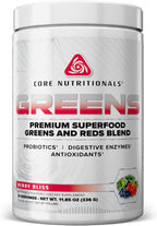 Core Nutritionals Greens - Mezcla de Superalimentos Verdes y Rojos con Probióticos y Enzimas Digestivas - 30 Raciones (Berry Bliss)