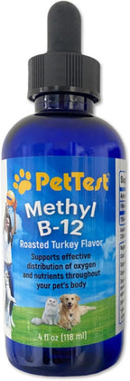 PetTest Methyl B12 Gotas Líquidas para Mascotas - 5000 mcg de Metilcobalamina - 118 ml