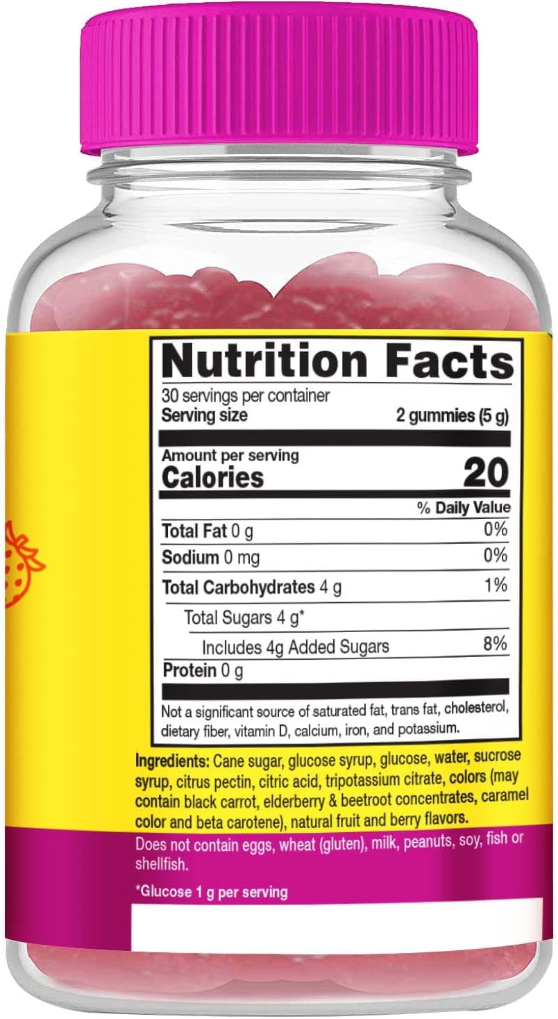 WellYeah Glucose Gummies - 4 Gramos de Carbohidratos - Sabor a Bayas Natural - Gomitas Masticables para Hombres y Mujeres, Sin OGM, Sin Gluten - 60 Unidades