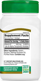 21st Century Vitamina E 1000 UI (dl-alfa) Softgels, 55 Cápsulas