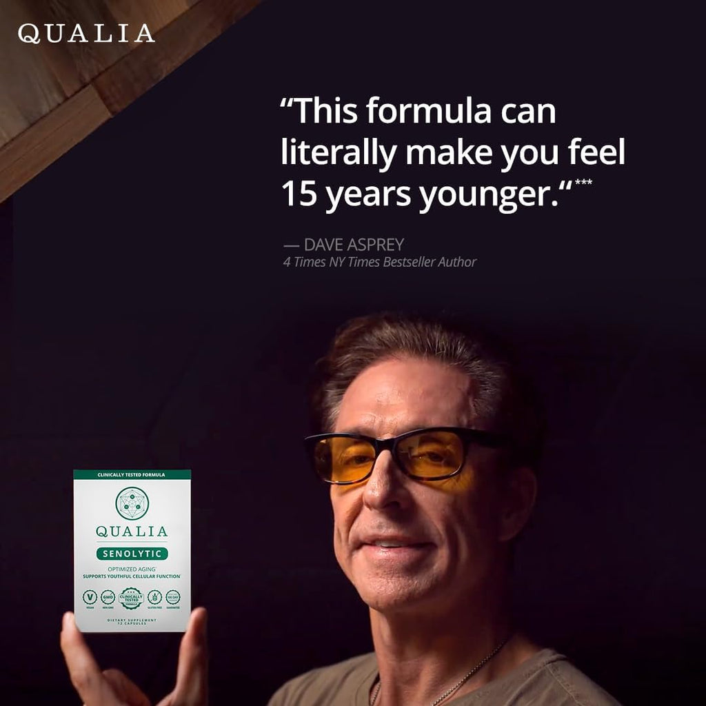 Qualia Senolytic - Suplemento Senolítico con Fisetina, Quercetina y Piperlongumina