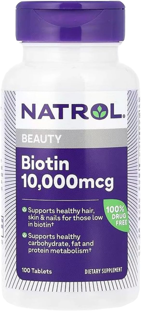 Natrol Biotina 10.000 mcg, 100 Comprimidos (Pack de 6)