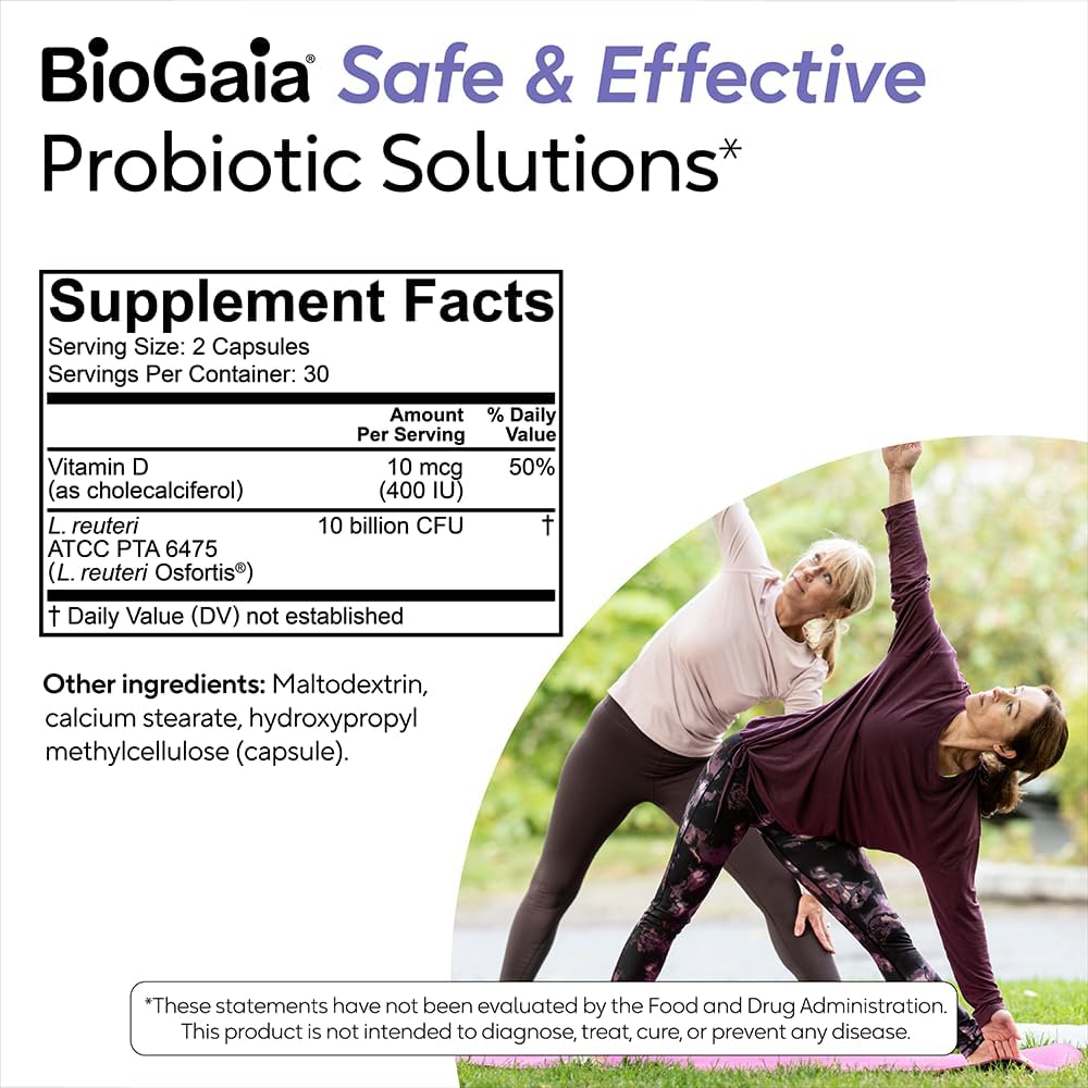 BioGaia Osfortis - Probiótico Femenino con L. reuteri 6475, 60 Cápsulas