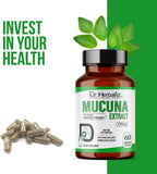 Dr. HERBALIST Extracto de Mucuna Pruriens 350mg - 60 Cápsulas Veganas | No Transgénico | Absorción Rápida