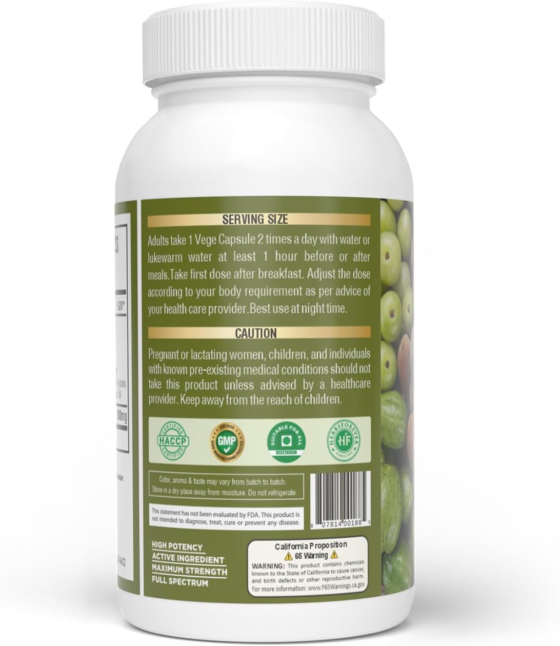 Triphala Extracto 8:1 Cápsulas – Herbsforever (60 Cápsulas Veganas)