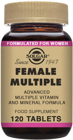Solgar Female Multiple, 120 Comprimidos - Multivitamínico y Mineral para Mujeres con Fitonutrientes - Apto para Vegetarianos, Sin Trigo, Sin Lácteos, Kosher