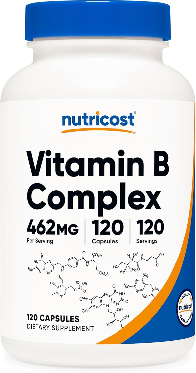 Nutricost High Potency B Complex with Vitamin C, 462mg, 120 Capsules