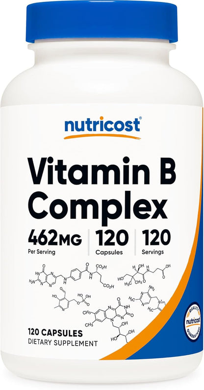 Nutricost Complejo B de Alta Potencia con – Metabolismo energético: Ayudan a liberar energía de los carbohidratos, – Image 1