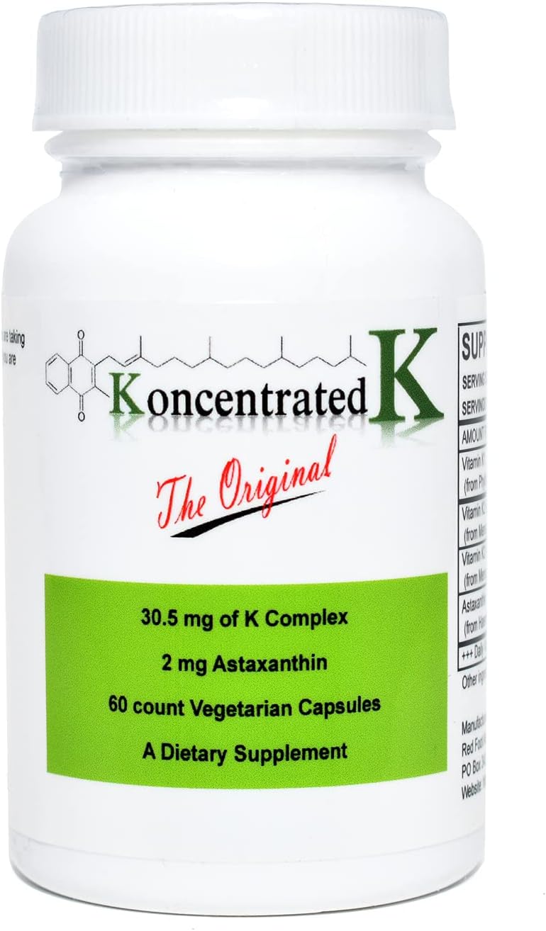 Koncentrated K - 30.5 mg de Vitaminas K y 2 mg de Astaxantina, 60 Cápsulas