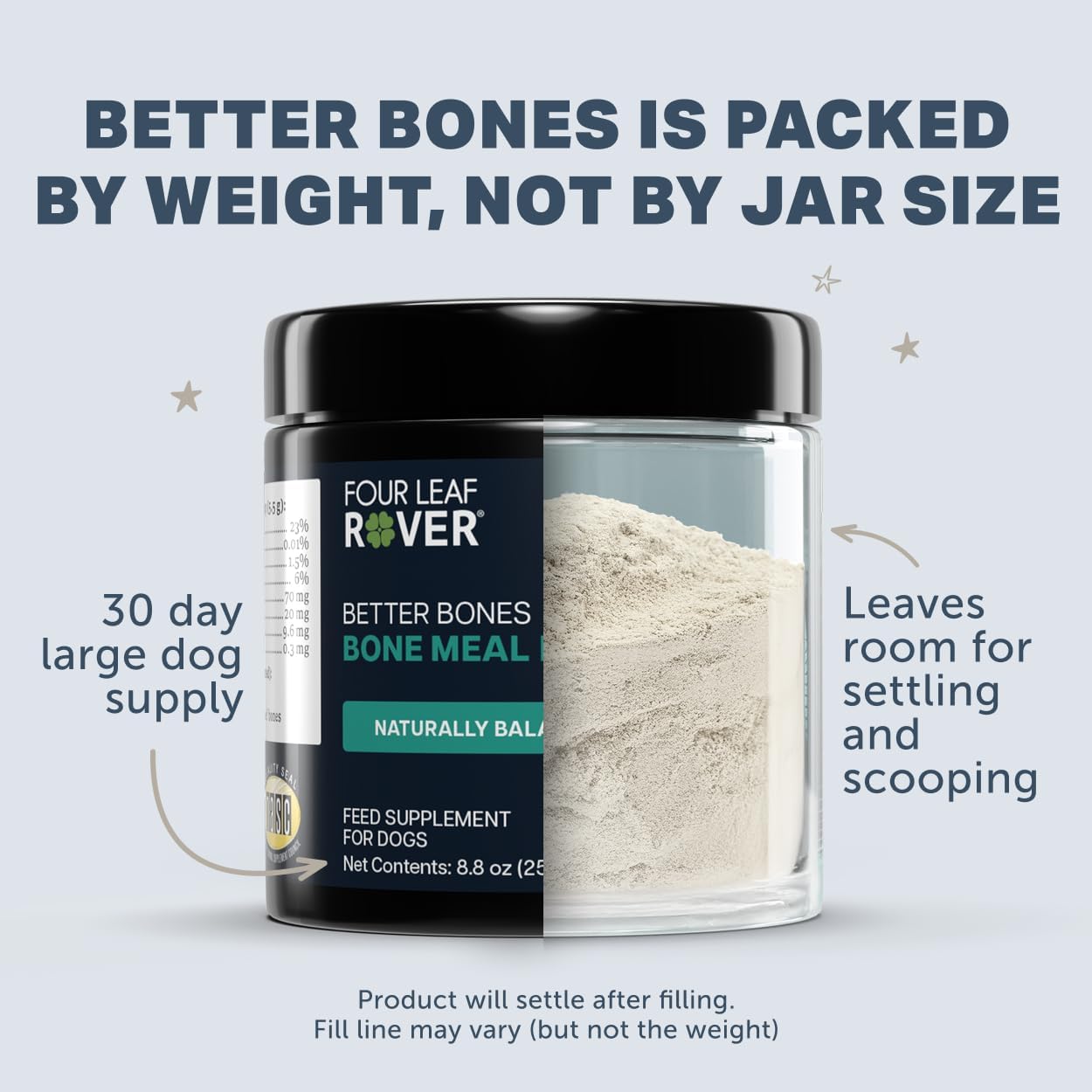 Four Leaf Rover Better Bones Bone Meal for Dogs - Suplemento de Calcio para Perros