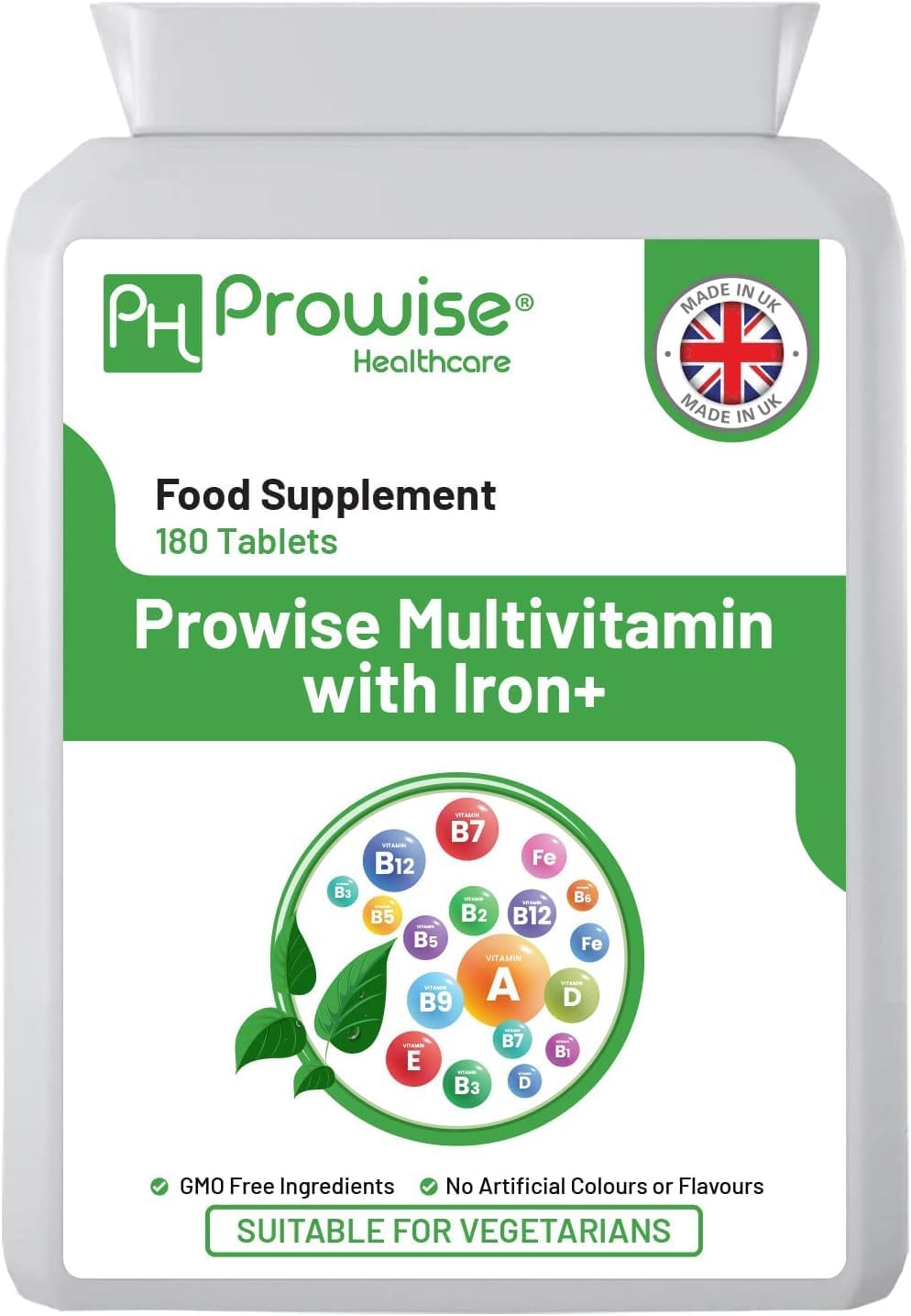 Multivitamínico con Hierro de Prowise Healthcare – 180 Comprimidos (6 Meses de Suministro)
