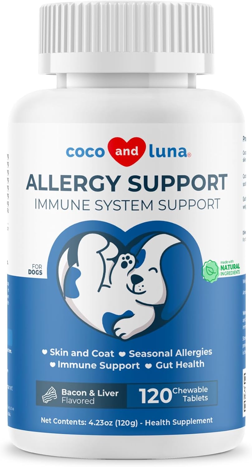 Coco y Luna Alivio para Alergias en Perros - 120 Comprimidos Masticables