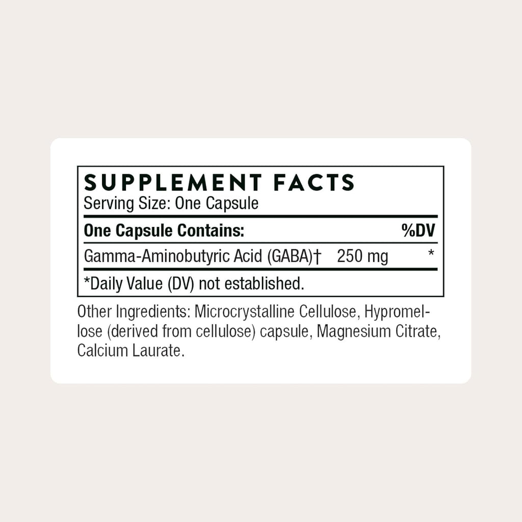 THORNE PharmaGABA-250 - 250 mg de GABA Natural - 60 Cápsulas