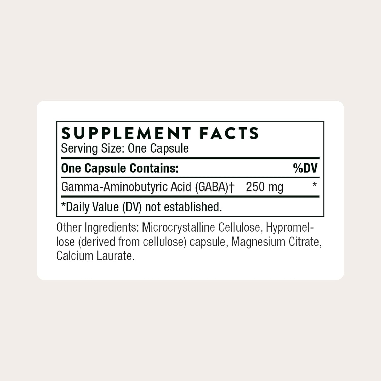THORNE PharmaGABA-250 - 250 mg de GABA Natural - 60 Cápsulas