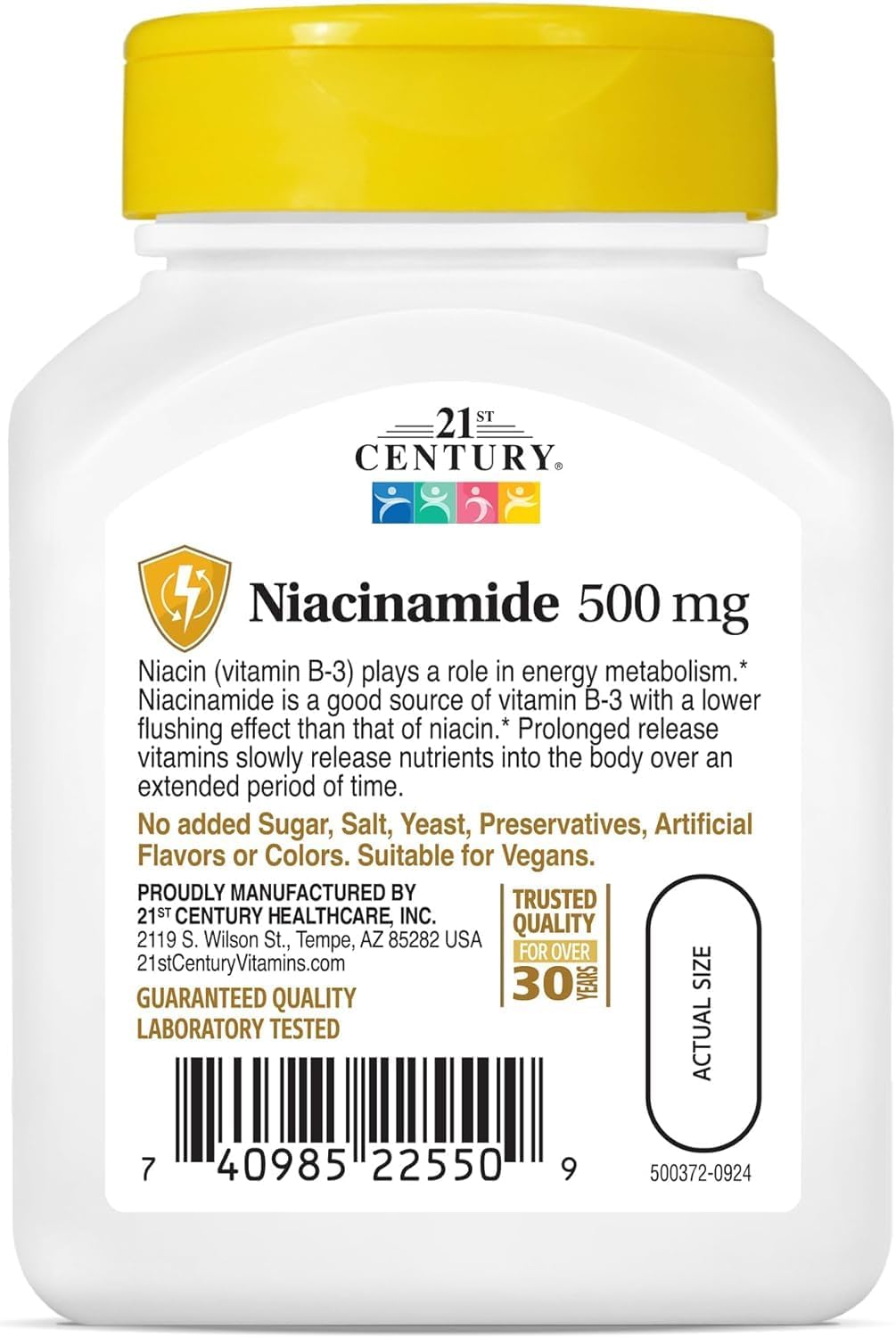 21st Century Niacinamida 500 mg Comprimidos de Liberación Prolongada - 220 unidades (Pack de 2)