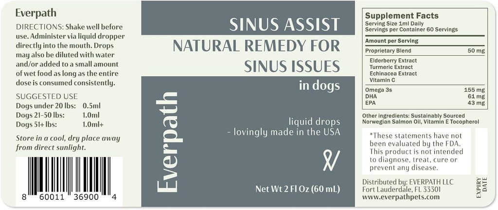 Everpath Sinus Support para Perros - 60ml - Apoyo Sinusal Natural