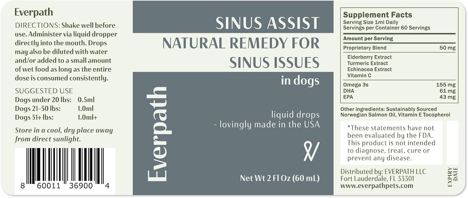 Everpath Sinus Support para Perros - 60ml - Apoyo Sinusal Natural