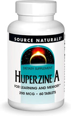 Source Naturals Huperzina A 200 mcg para Memoria y Aprendizaje - 60 Comprimidos