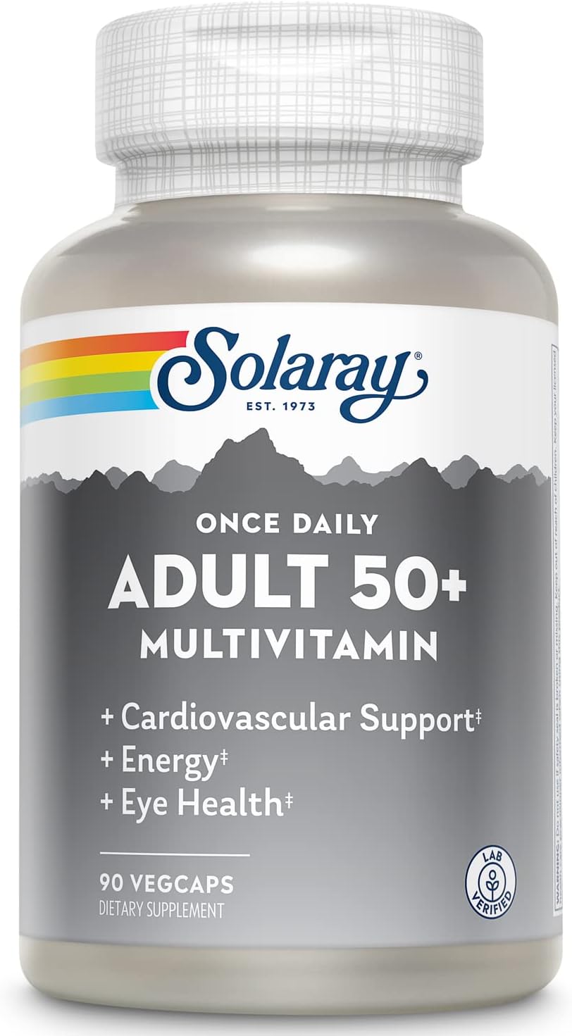 Solaray Once Daily Adult 50+ Multivitamínico Completo para Mujeres y Hombres, 90 Cápsulas Veganas