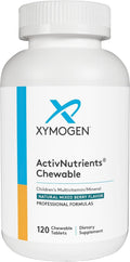XYMOGEN ActivNutrients Chewable - Multivitamínico Infantil para el Bienestar - Antioxidantes y Micronutrición - Sin OGM ni Gluten - Sabor a Frutos Rojos - 120 Comprimidos