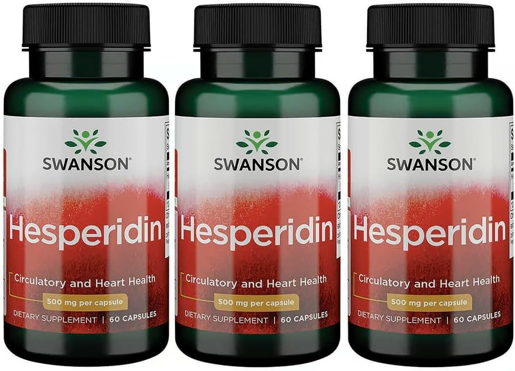 Swanson Hesperidina - Flavonoide Cítrico para la Salud Cardiovascular y Recuperación Muscular - 60 Cápsulas (2 Envases)