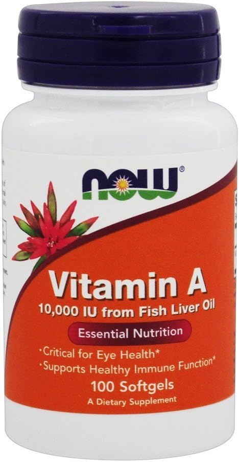 Vitamina A 10.000 UI, 100 Cápsulas Blandas - NOW Foods