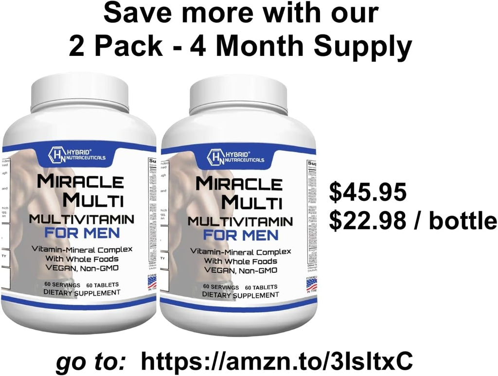 MiracleMulti Performance Blend - Men's Multivitamin with Probiotics and Superfoods